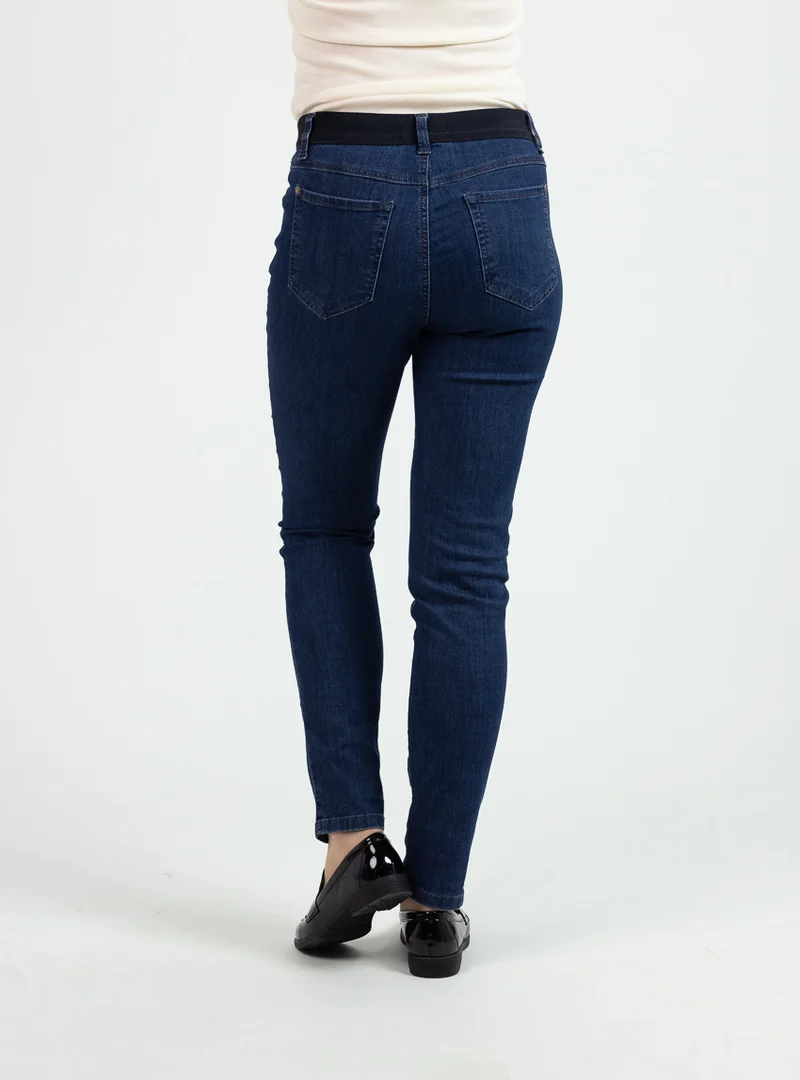 Jean femme en coton bleu indigo