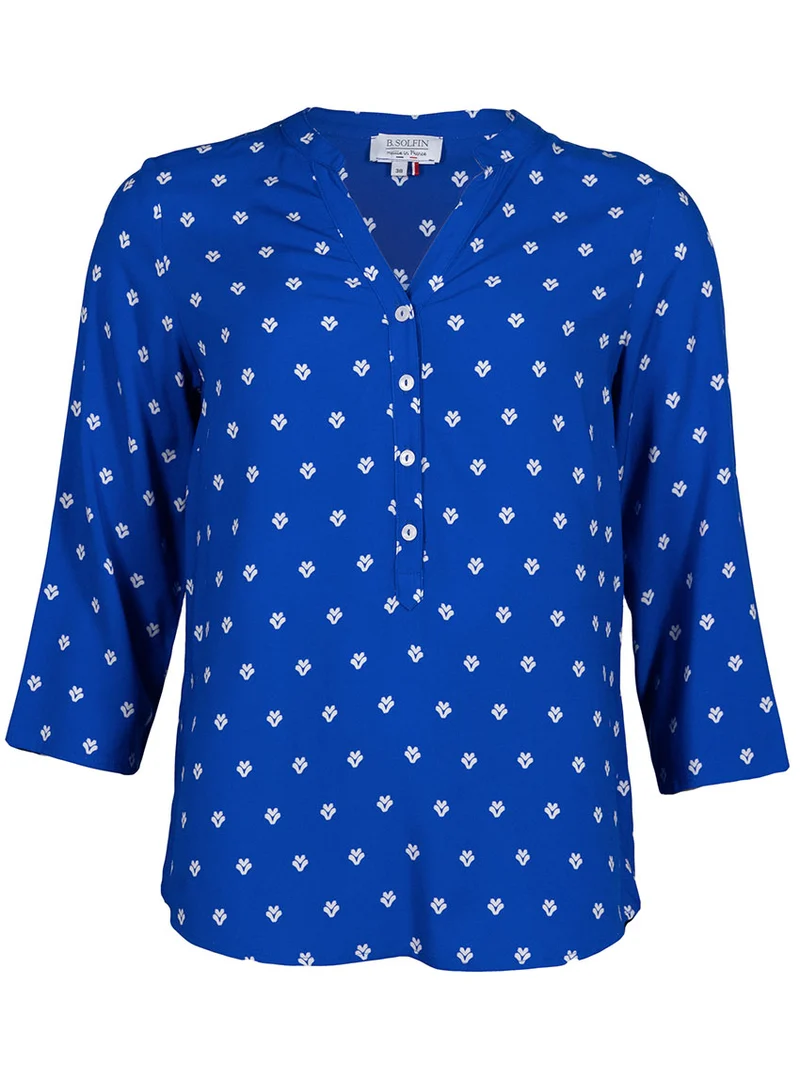 Blouse femme en viscose bleu mer