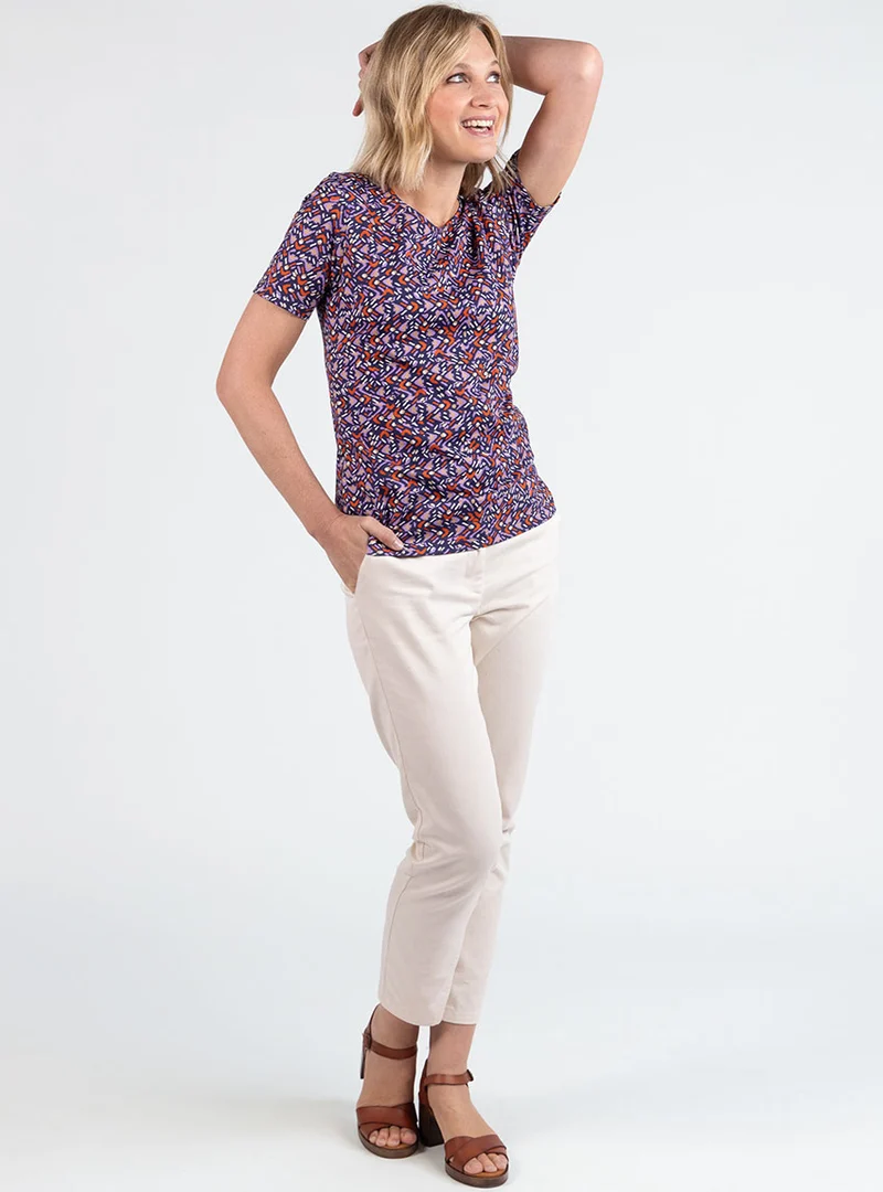 Tee-shirt femme en coton violet lavande