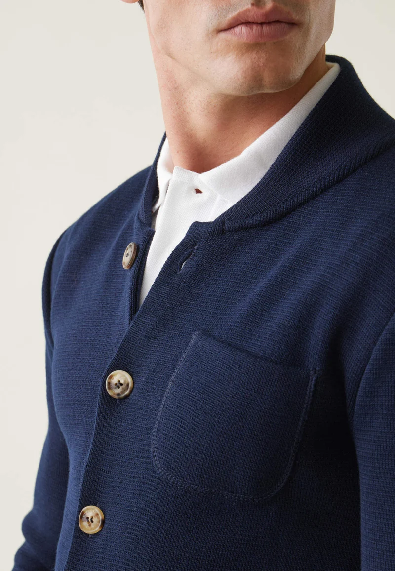 Gilet homme en maille bleu marine - Eloi Marine