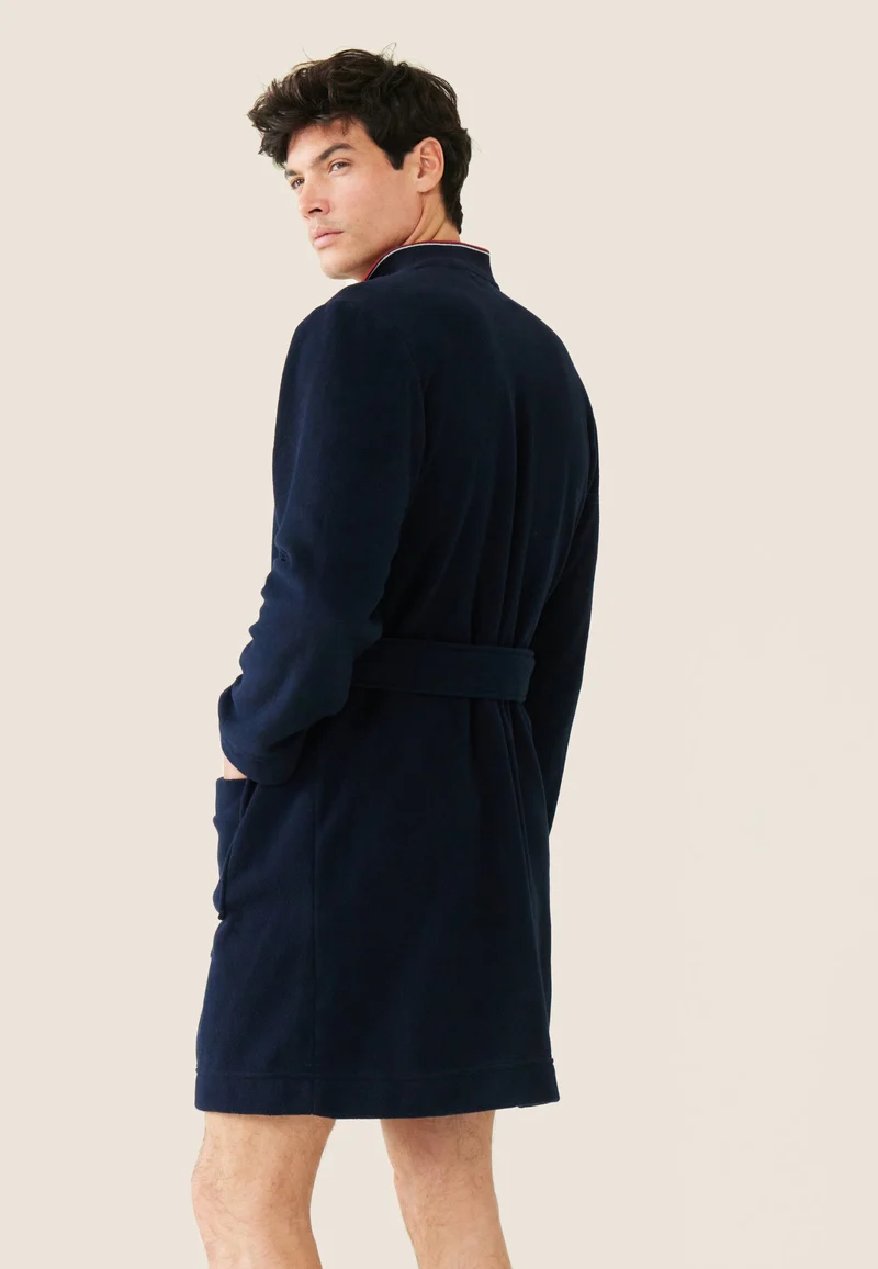 Robe de chambre chaude homme bleu marine avec col classique - Maxime Marine