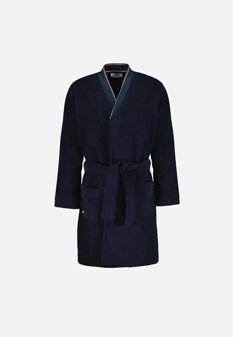 Robe de chambre chaude homme bleu marine avec col classique - Maxime Marine