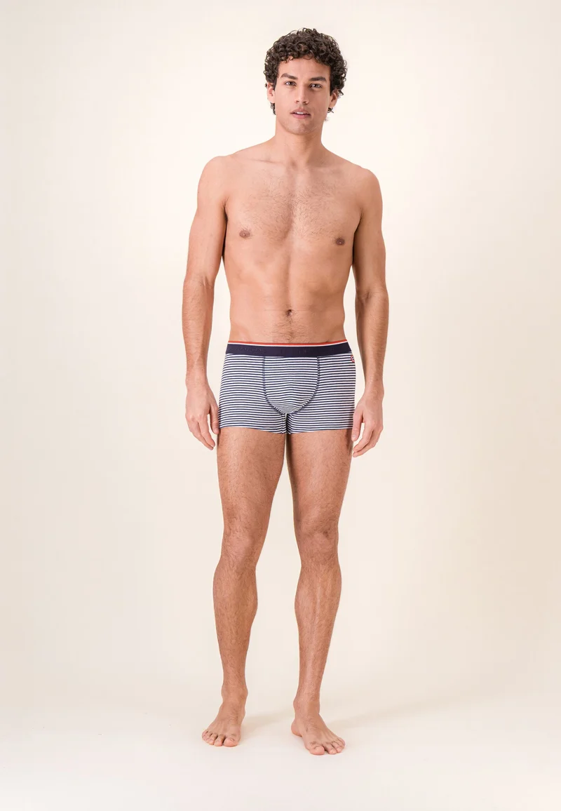 Boxer marinière bleu en coton - Marius Mariniere Bleu