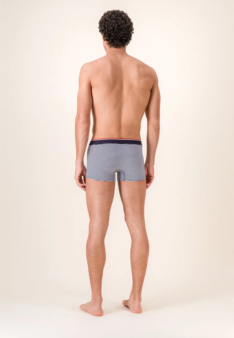 Boxer marinière bleu en coton - Marius Mariniere Bleu