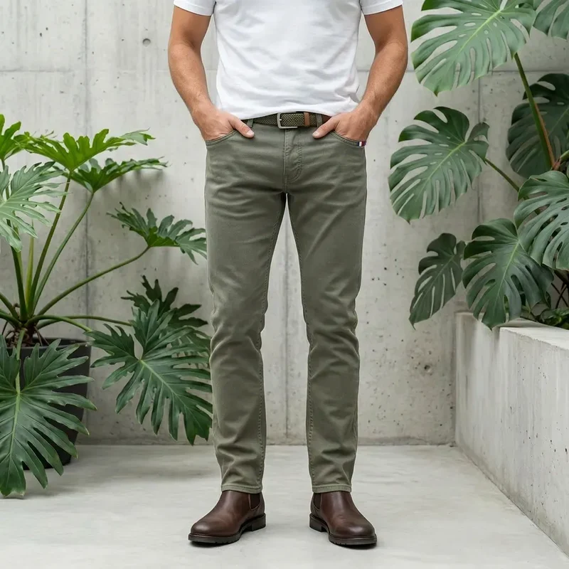Jean Homme Kaki | Made in France