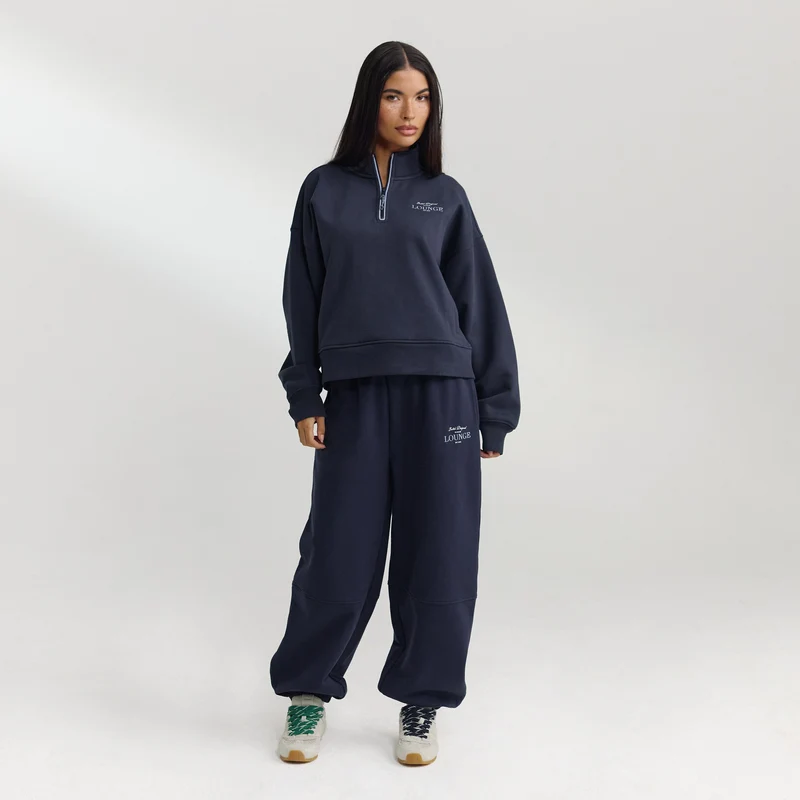 Pull avec Quart de Zip - Bleu Foncé