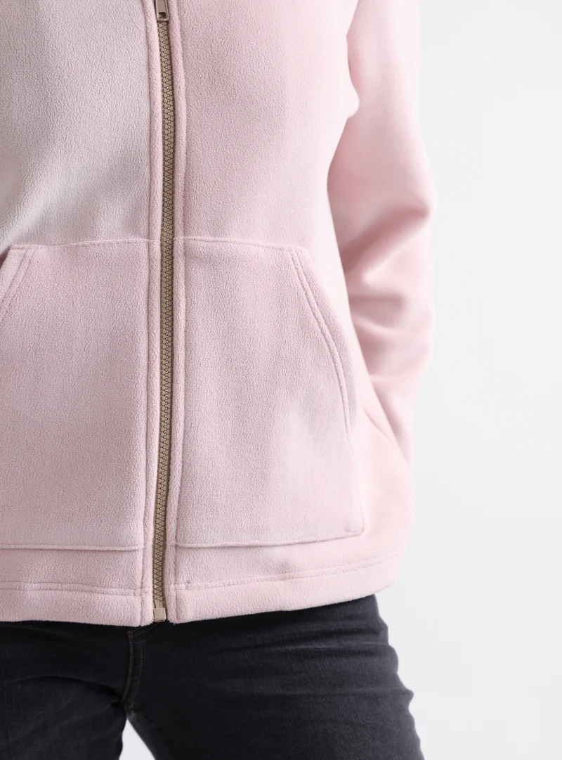Veste polaire zippée femme rose poudre