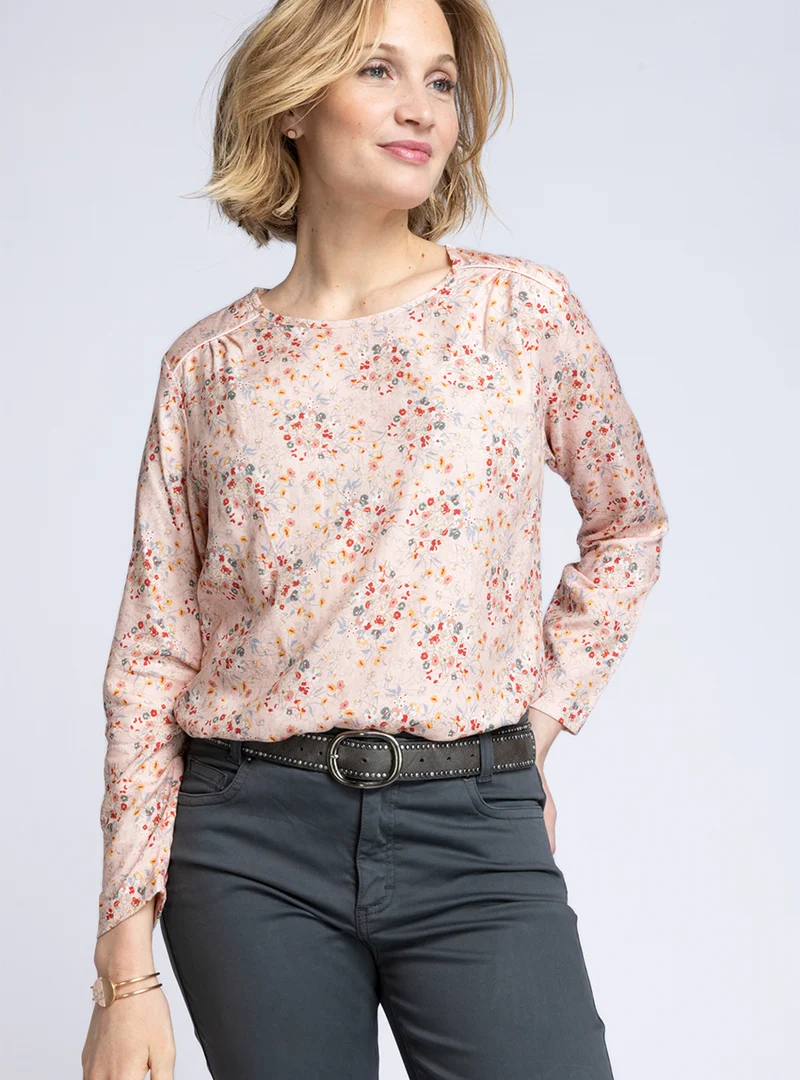 Blouse femme en viscose chaude Floral Rose