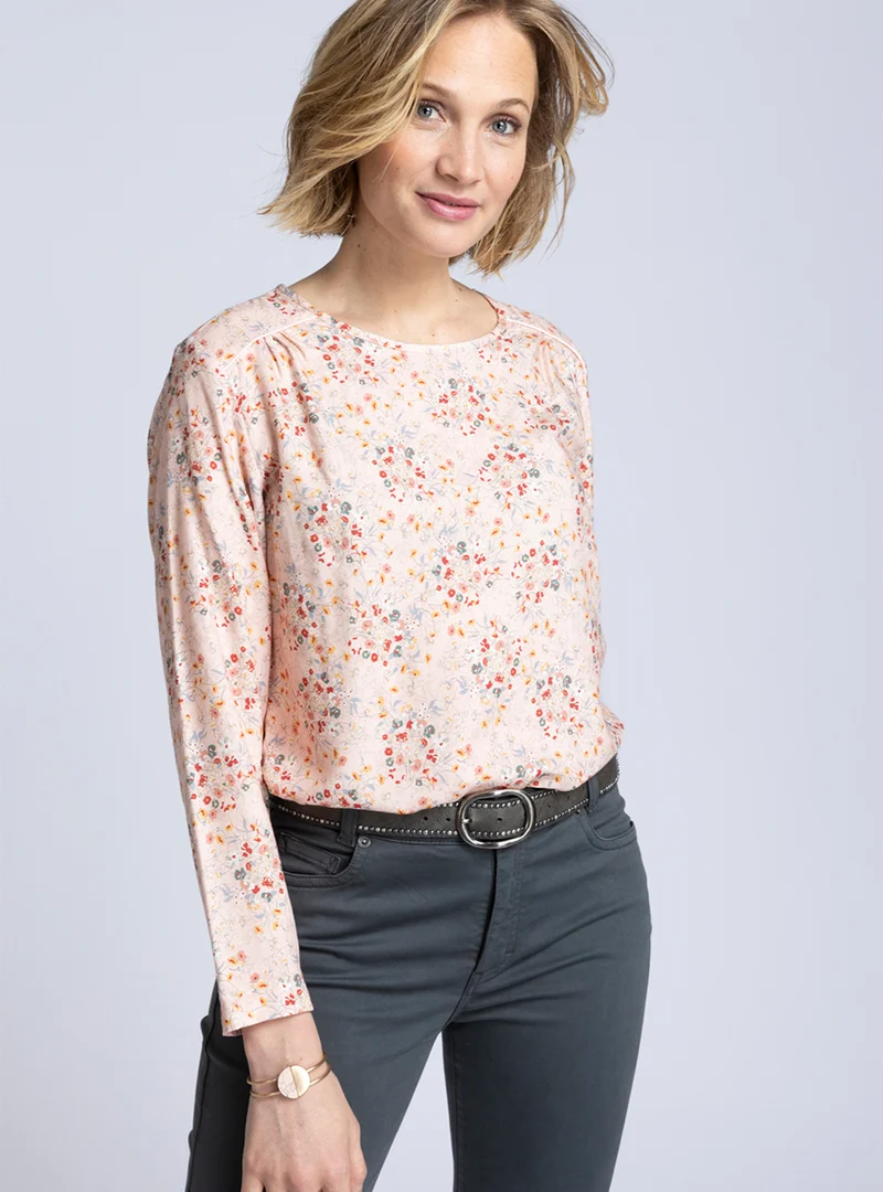 Blouse femme en viscose chaude Floral Rose