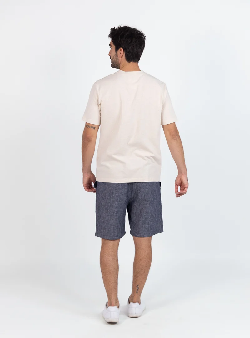 Tee-shirt homme en coton beige lin