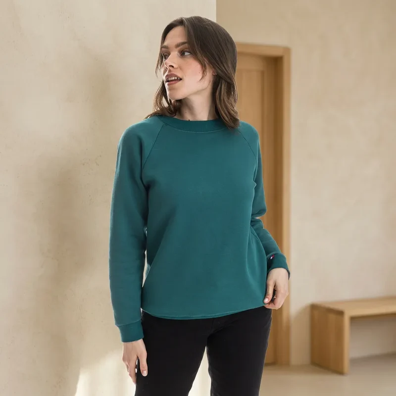 Sweat vert femme sans capuche
