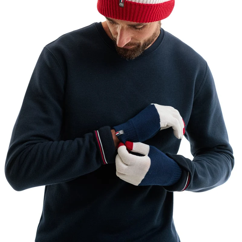 Gants bleu blanc rouge homme