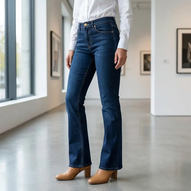 Jean Bootcut Femme | Coupe Flare Denim Coton Bio
