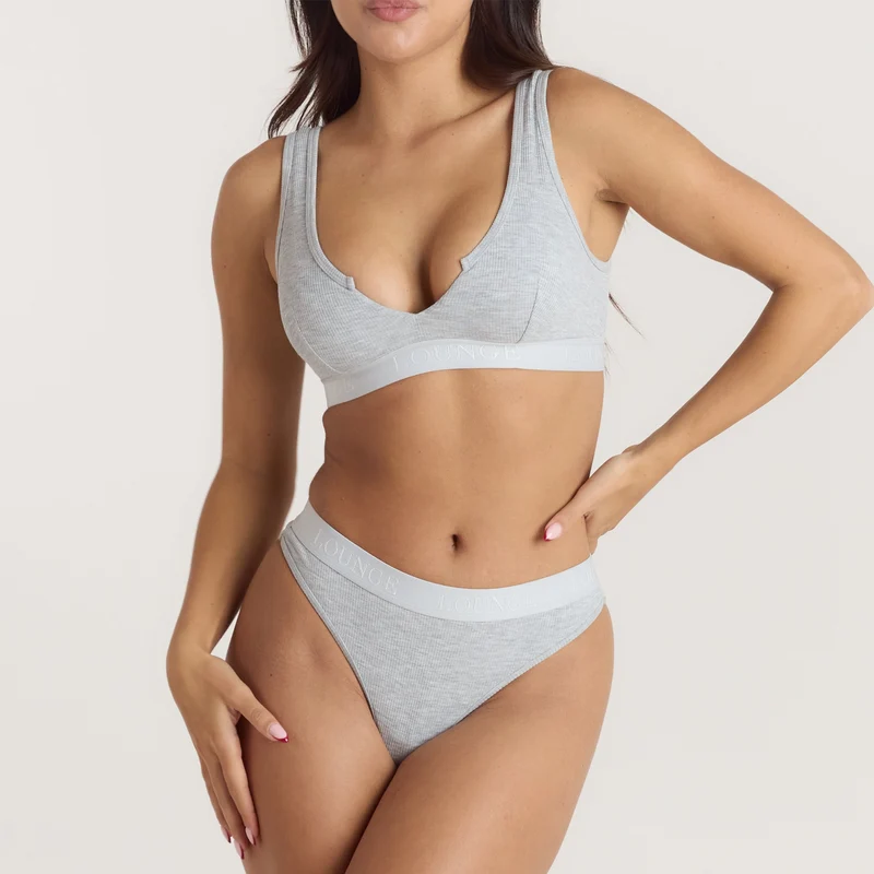 Brassière Push-Up Soft Ribbed - Gris chiné