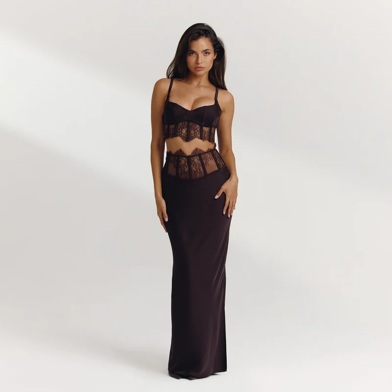 Crop Top (Ensemble) - Chocolat Noir