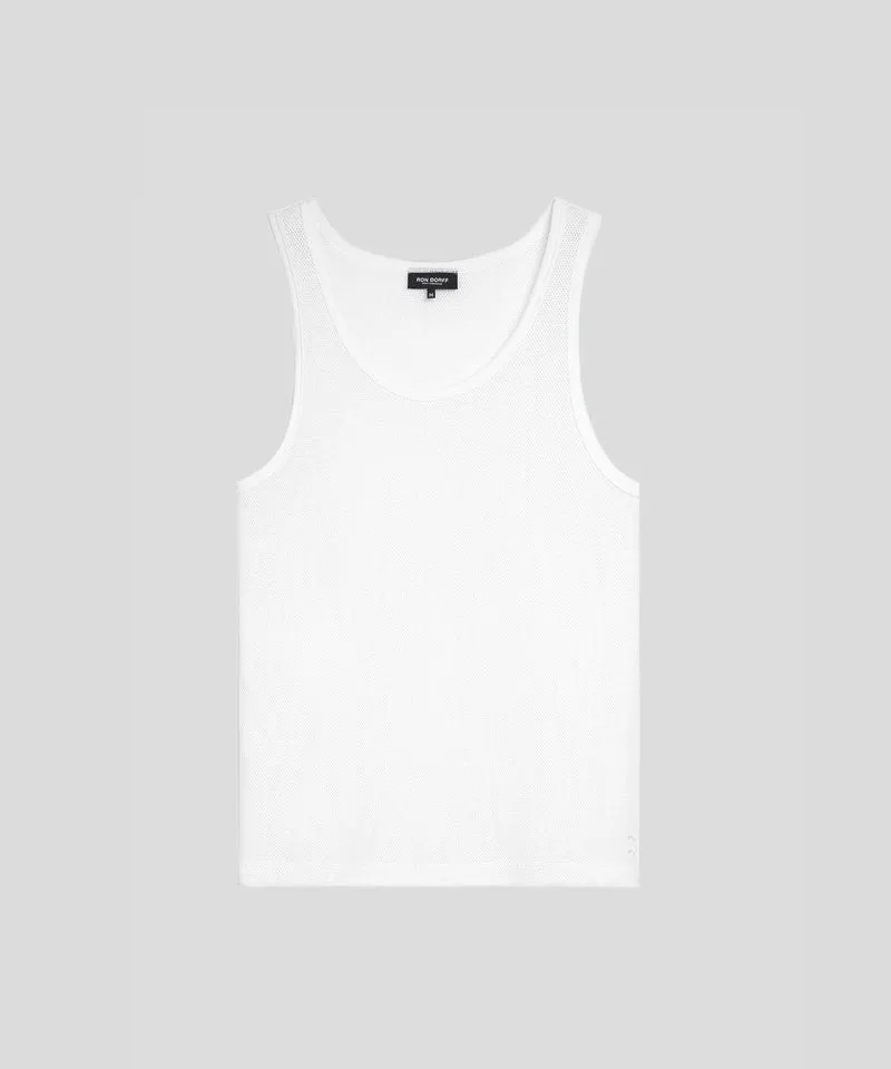 Mesh Tank Top: White