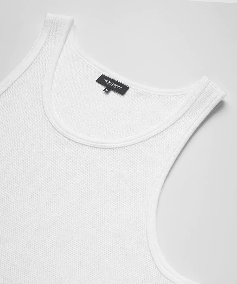 Mesh Tank Top: White