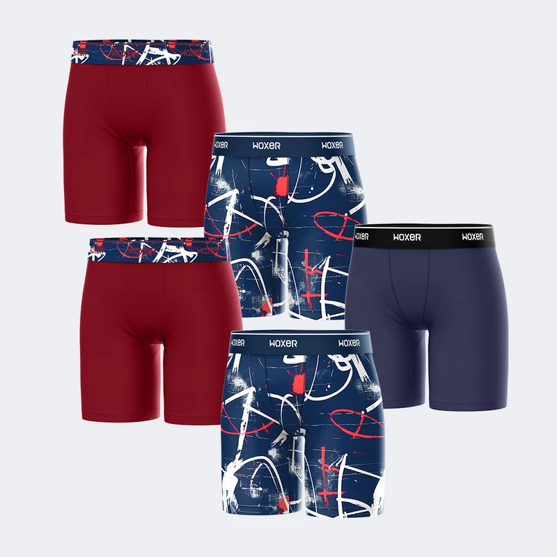 Biker High Waisted Muralist 5-Pack