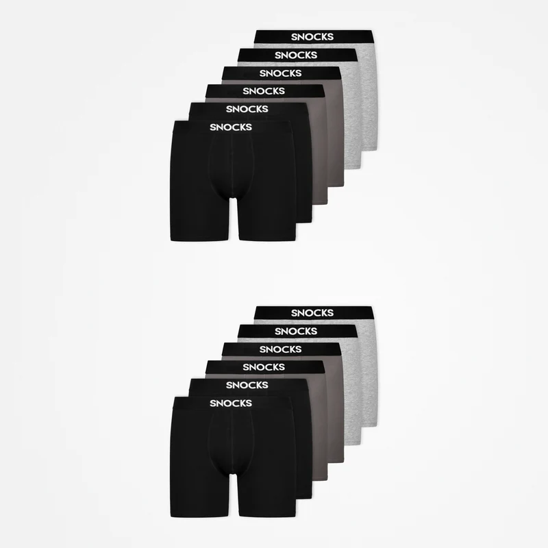 Lange Boxershorts | Mix (Schwarz/Grau/Hellgrau)