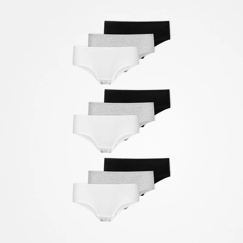 Hipster Panties | Mix (Weiß/Hellgrau/Schwarz)