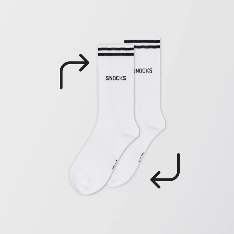 Hohe Sportsocken mit Streifen | Weiß