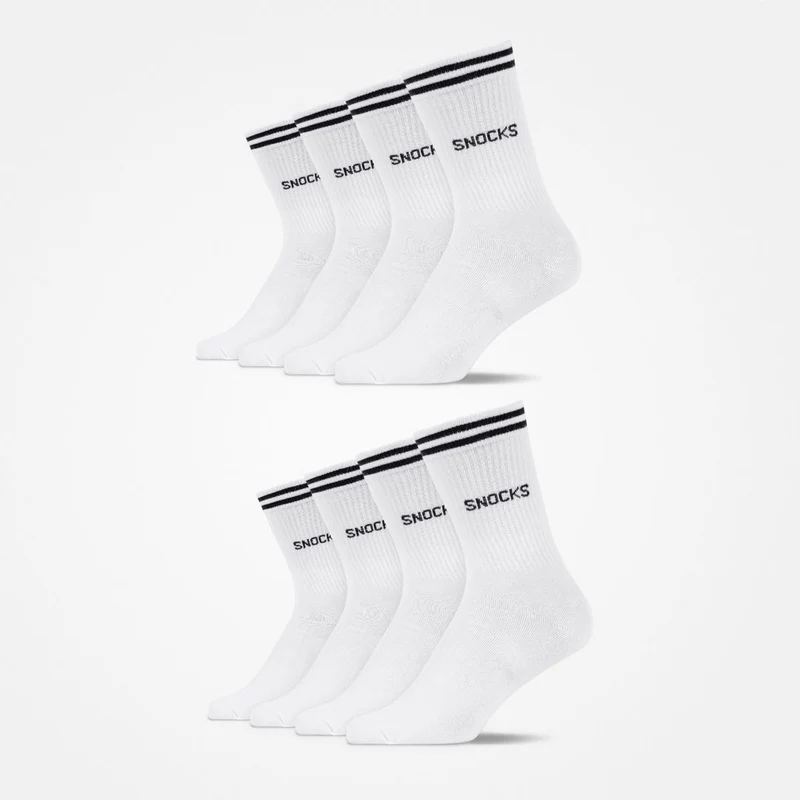 Hohe Sportsocken mit Streifen | Weiß