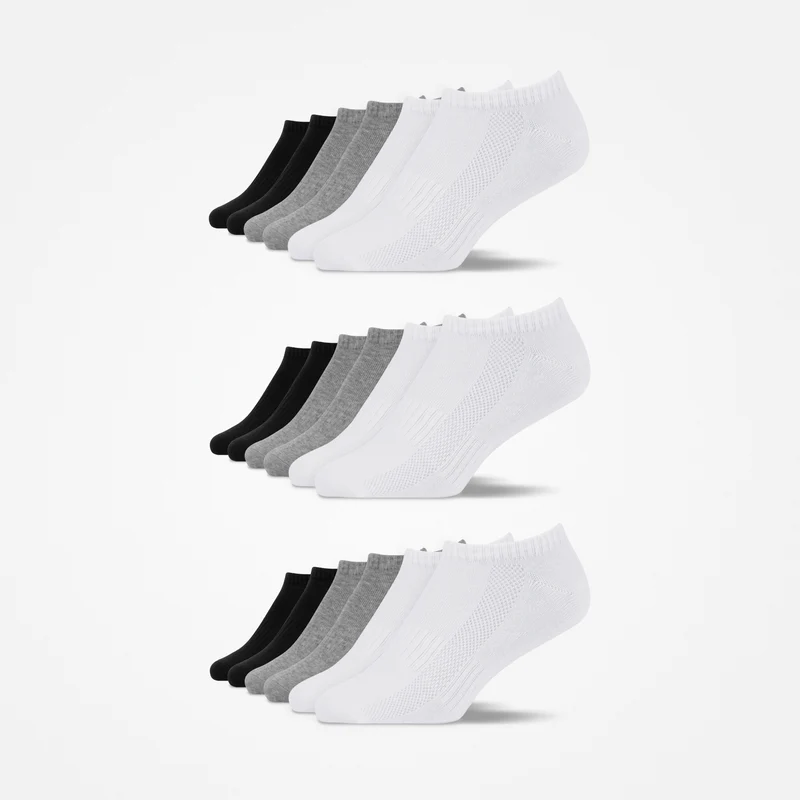 Kinder Sneaker Socken | Mix (Schwarz/Weiß/Grau)
