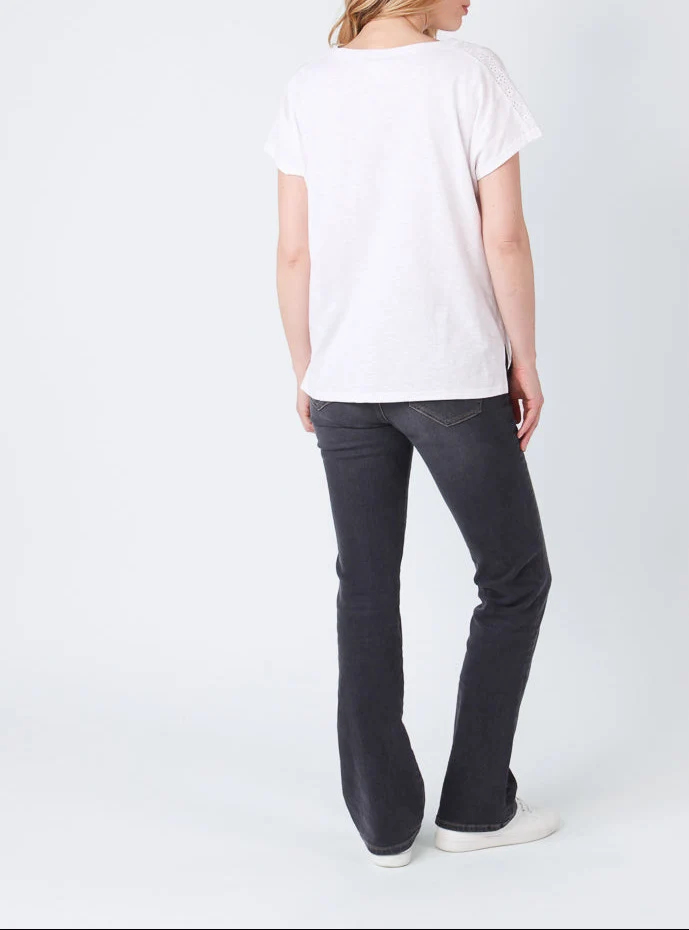 Pantalon bootcut femme gris foncé en coton