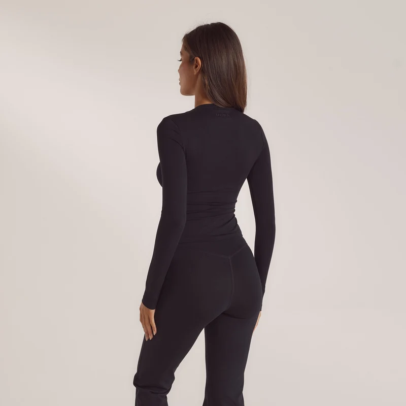 T-Shirt Manches Longues en Coton - Noir