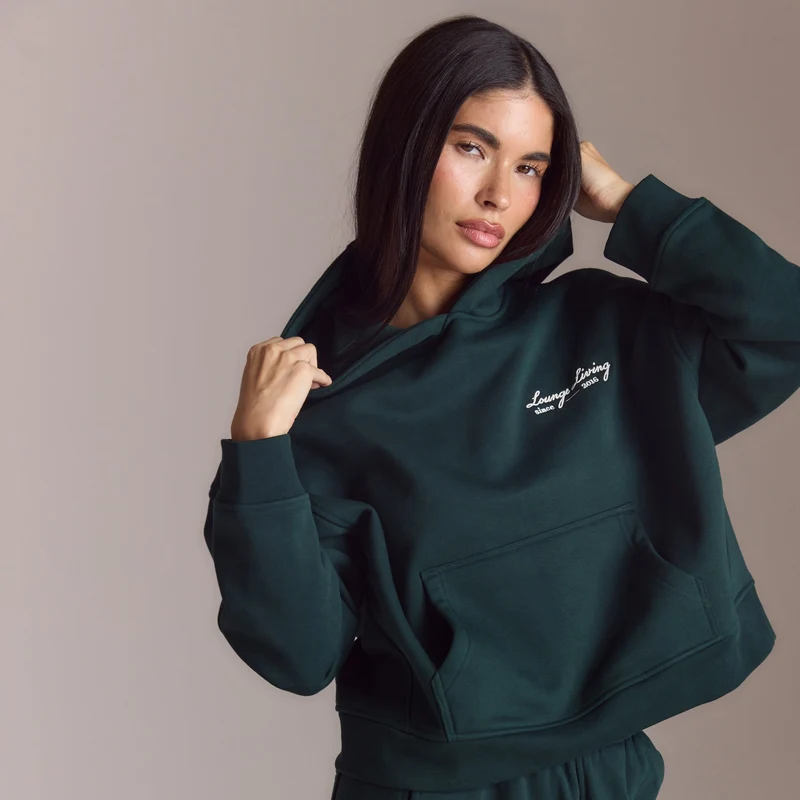Sweat à Capuche Lounge Living - Vert Forêt