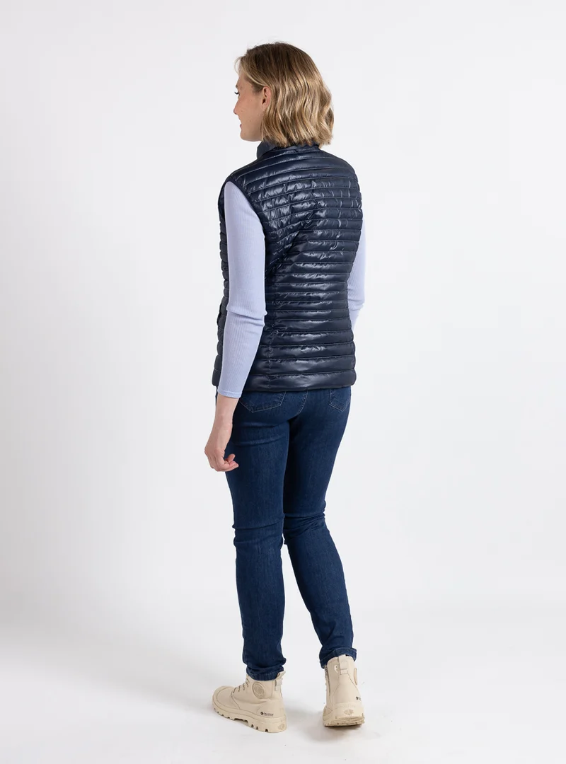 Doudoune sans manche femme réversible bleu