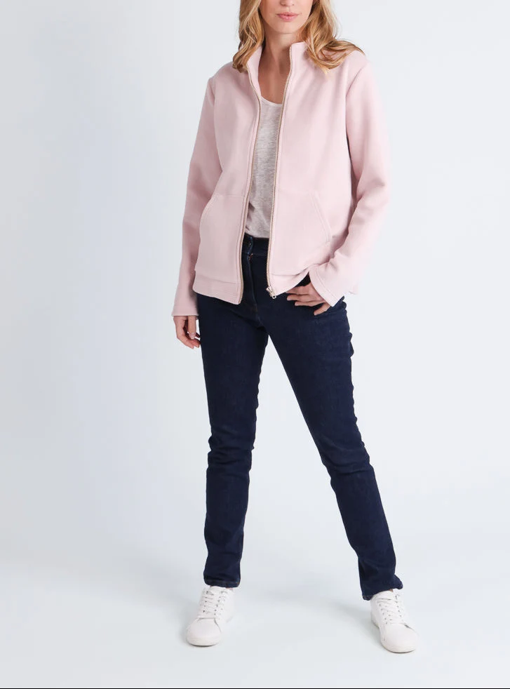 Veste polaire zippée femme rose poudre