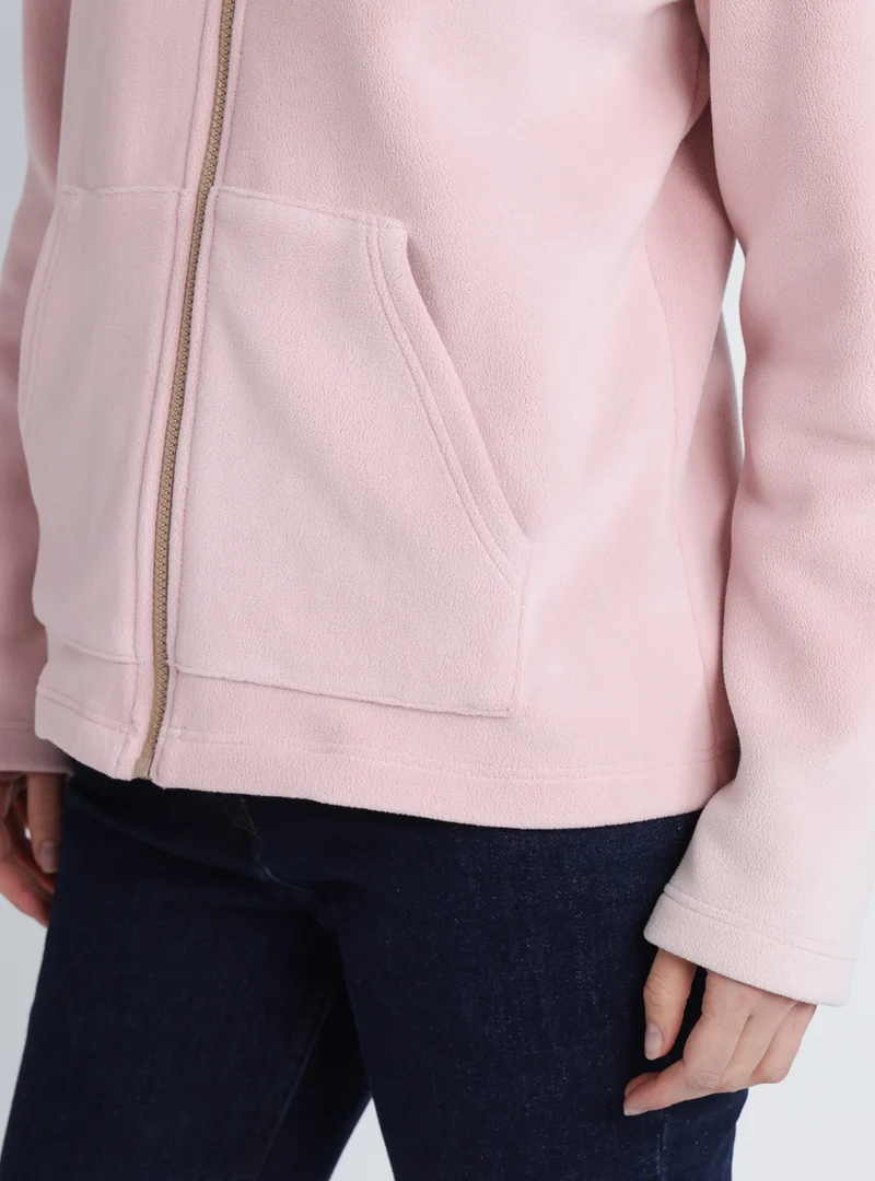 Veste polaire zippée femme rose poudre