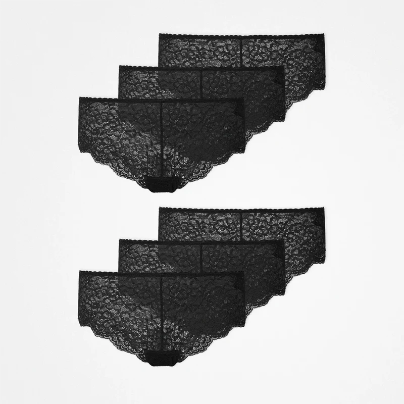 Hipster Panties aus Spitze | Schwarz
