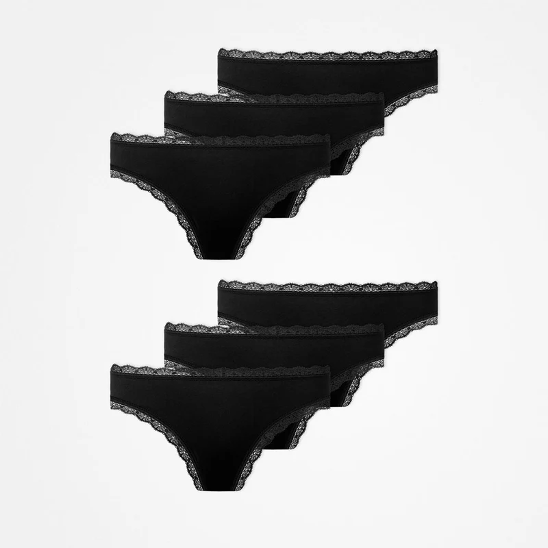 Tangas mit Spitze | Schwarz