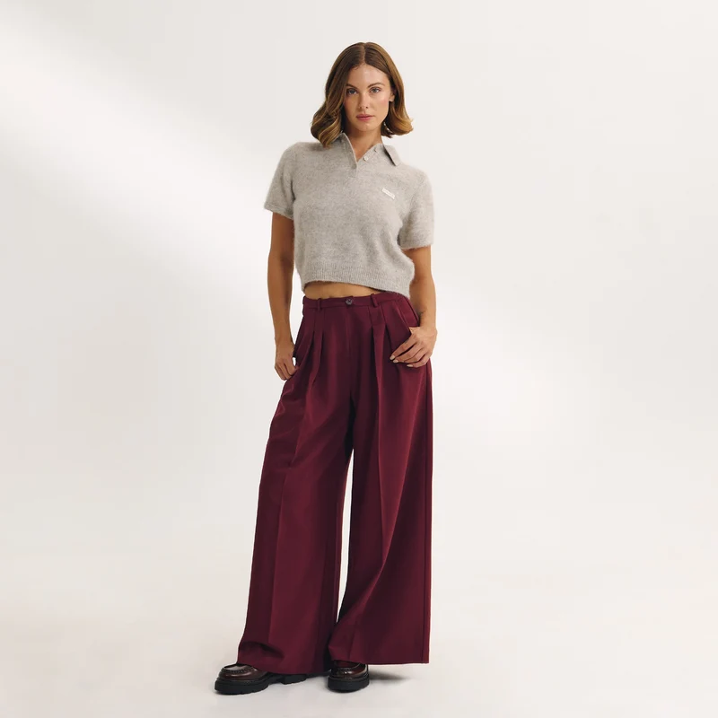 Pantalon Large - Laque cerise