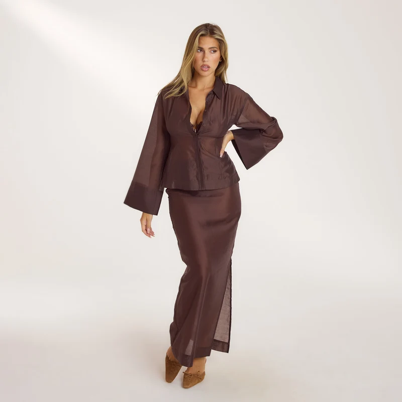 Maxi-Jupe Transparente - Chocolat