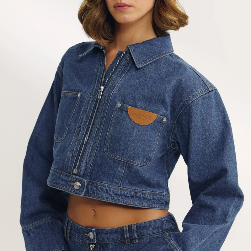 Veste Boxy en Denim - Bleu