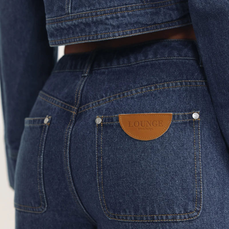 Jean Large Taille Haute - Bleu