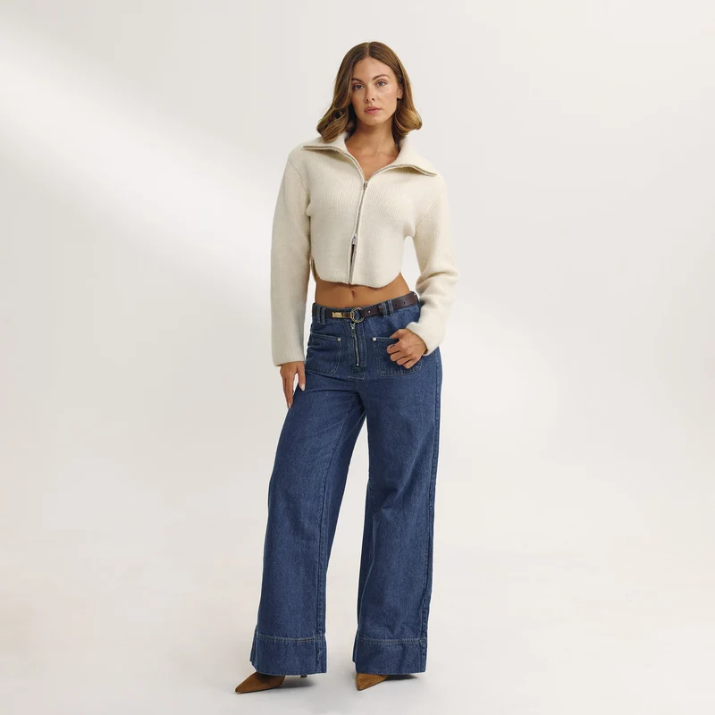 Veste Structurée en Maille - Crème