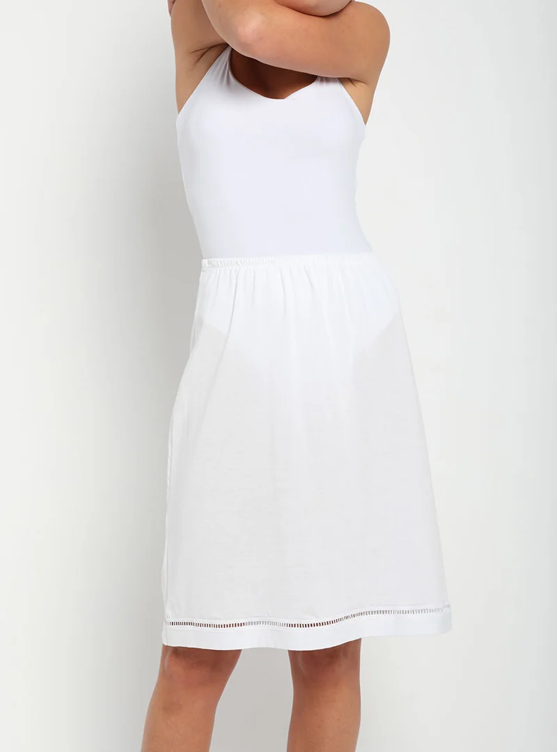Jupon femme en coton blanc