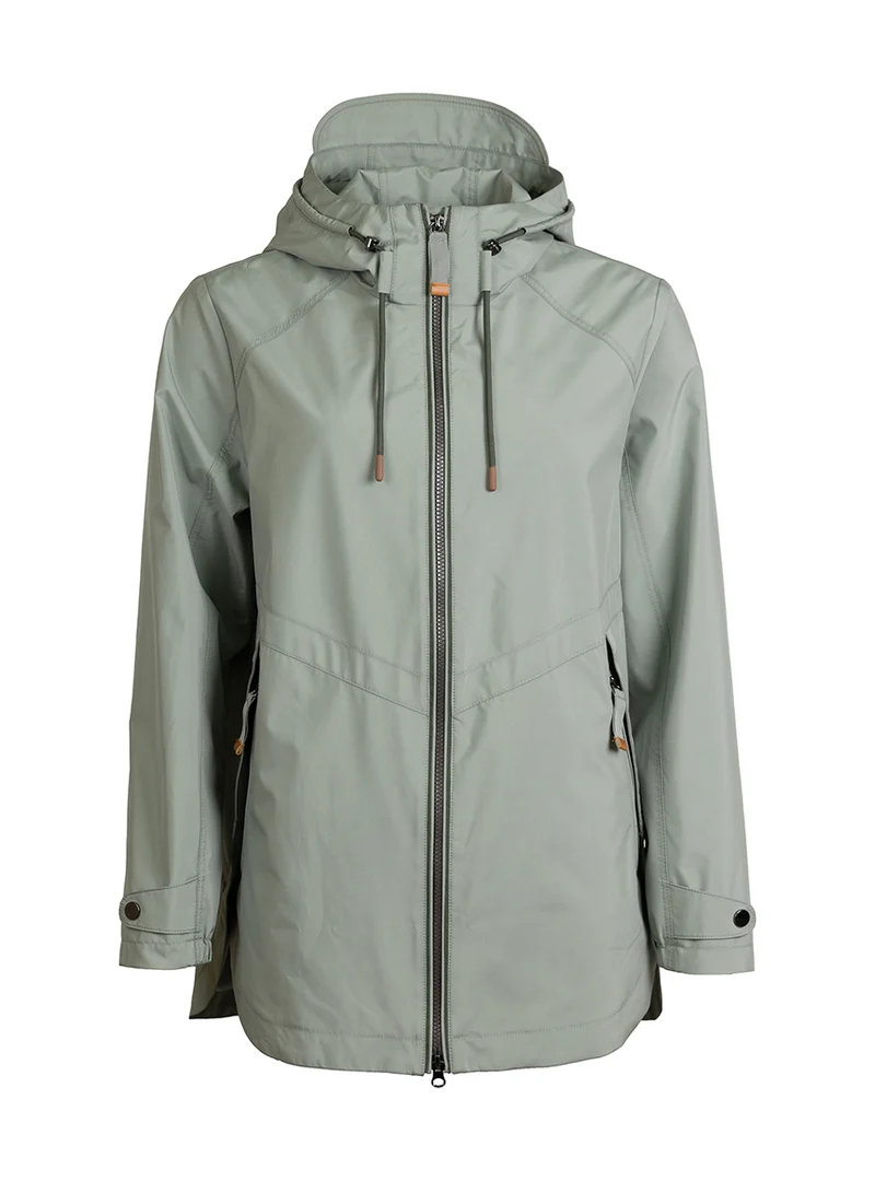 Parka femme avec capuche vert amande