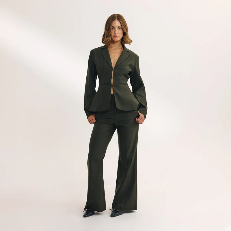 Pantalon Évasé - Vert Foncé