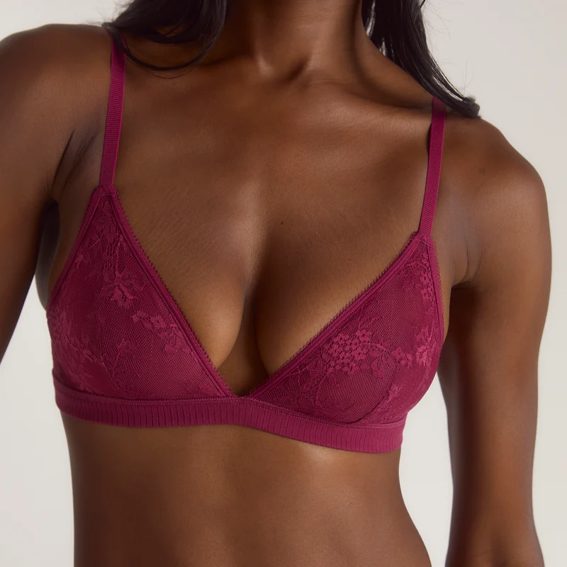 Brassière Lace Triangle - Bordeaux