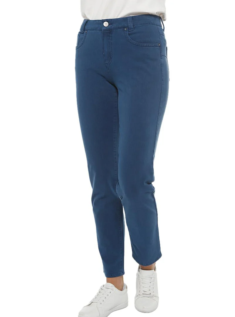 Jean femme coupe droite bleu intense