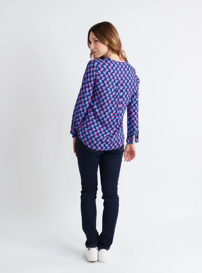 Blouse femme en viscose chaude bleu