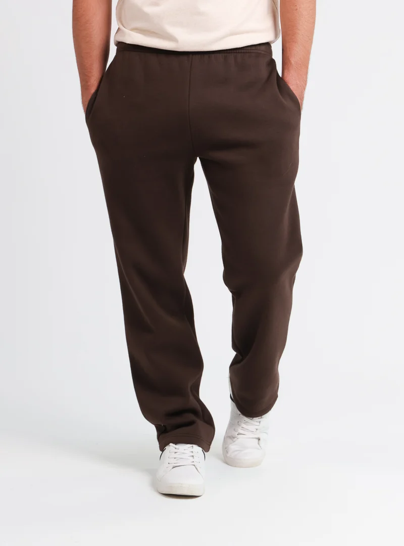Pantalon jogging homme molleton marron