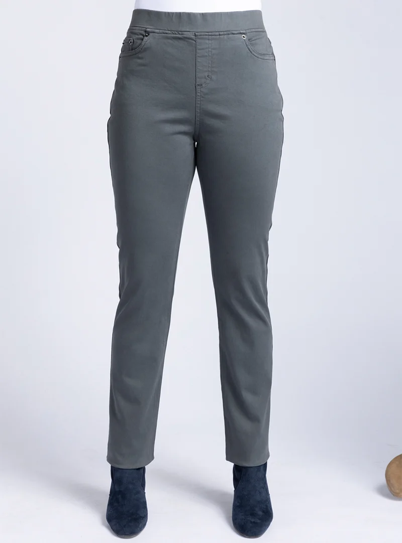Pantalon jegging femme gris bronze