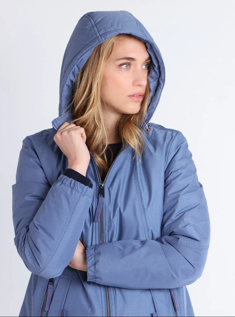 Parka doudoune femme bleu horizon