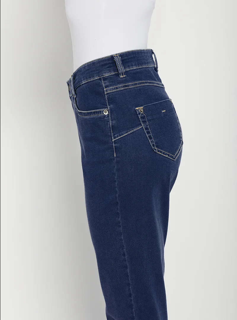 Jean femme taille haute bleu indigo